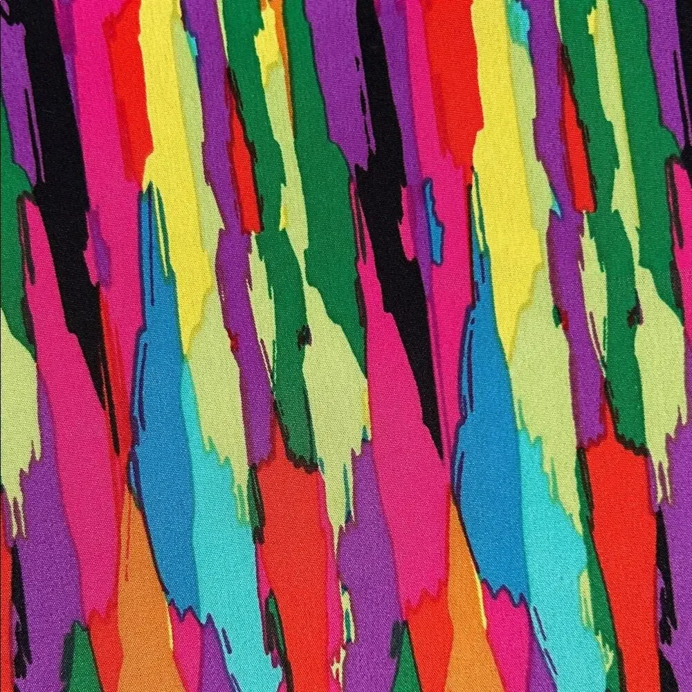 Echo Vibrant Multicolor Abstract Scarf Made With Two Types Of Fabric, Super Fun